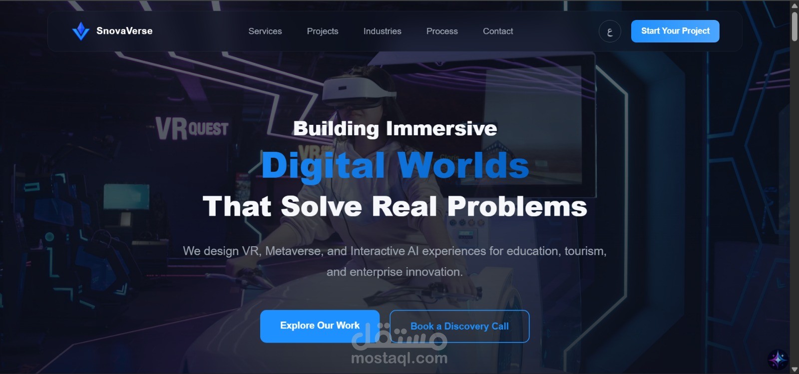 SnovaVerse – موقع شركة متخصصة في تقنيات الواقع الافتراضي والميتافيرس