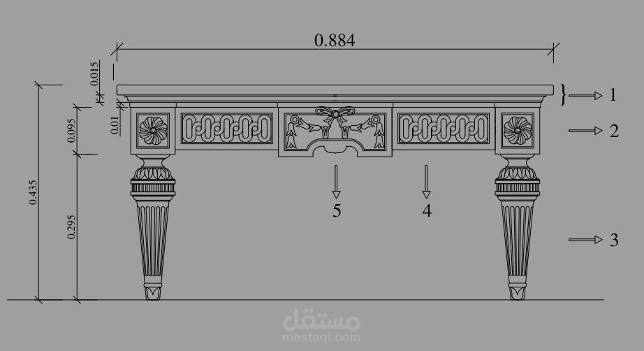 رسومات تنفيذية لقطعة أثاث