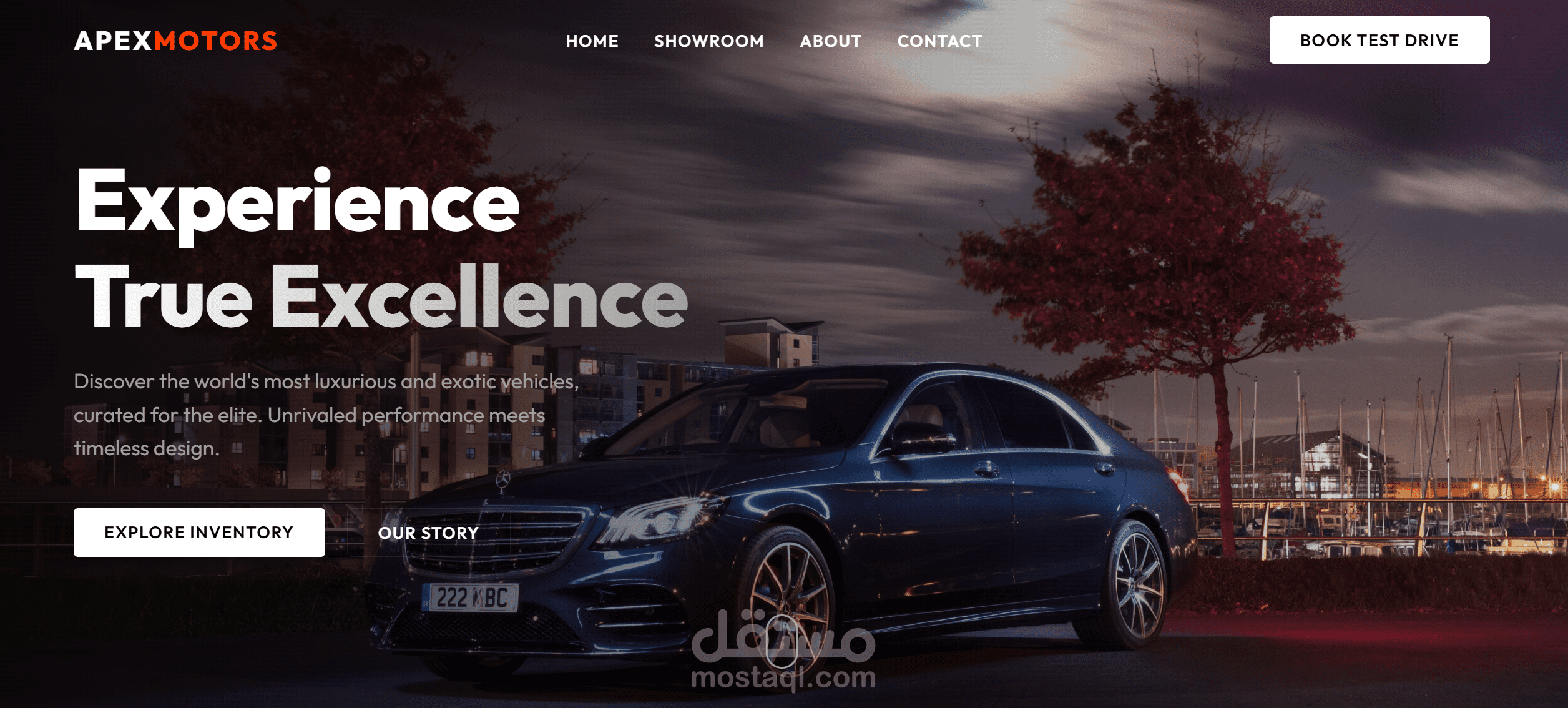 صفحة هبوط لمعرض سيارات (Car showroom)