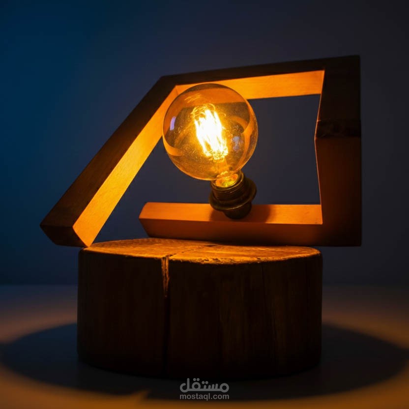 Wooden Geometric Lamp