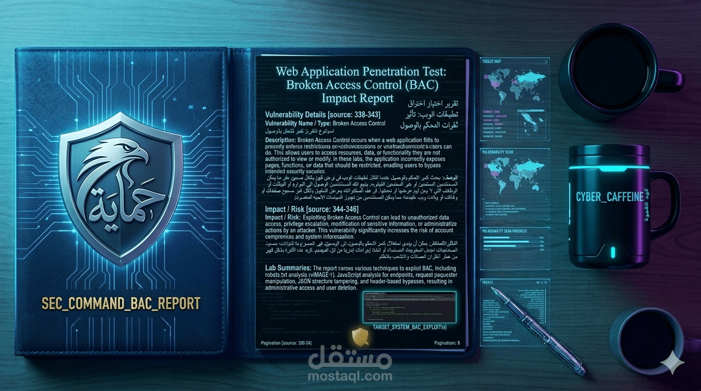 فحص أمني شامل: كشف ثغرات BAC وتسريب المعلومات الحساسة.