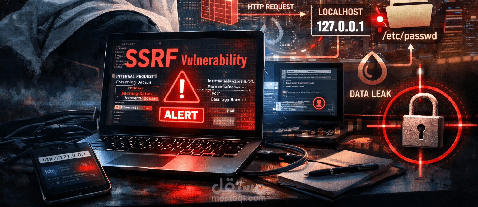 تقرير فحص اختراق احترافي: ثغرة تزوير الطلبات عبر الخادم (SSRF)