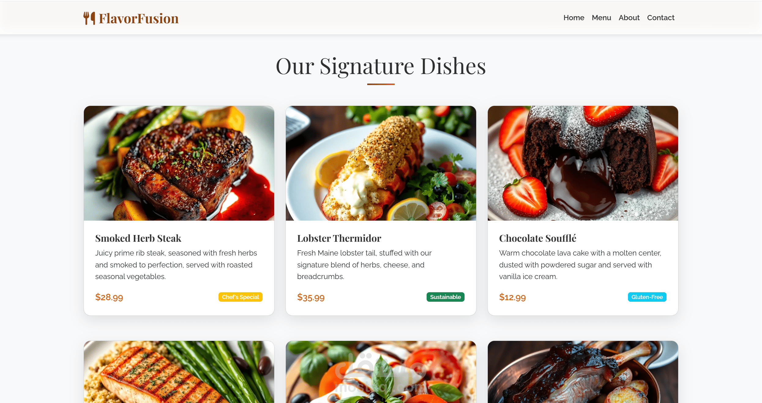 restaurant website