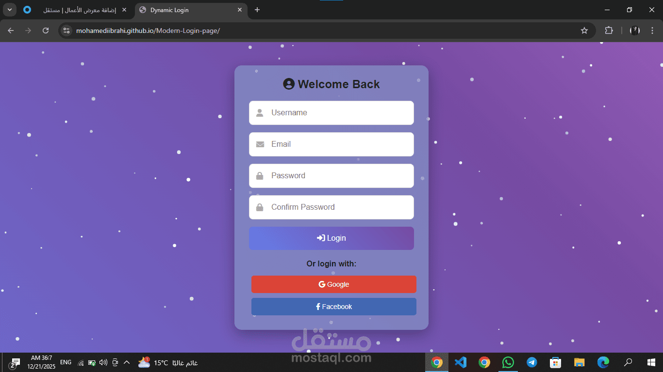 Modern Login & Registration Page – HTML, CSS & JavaScript