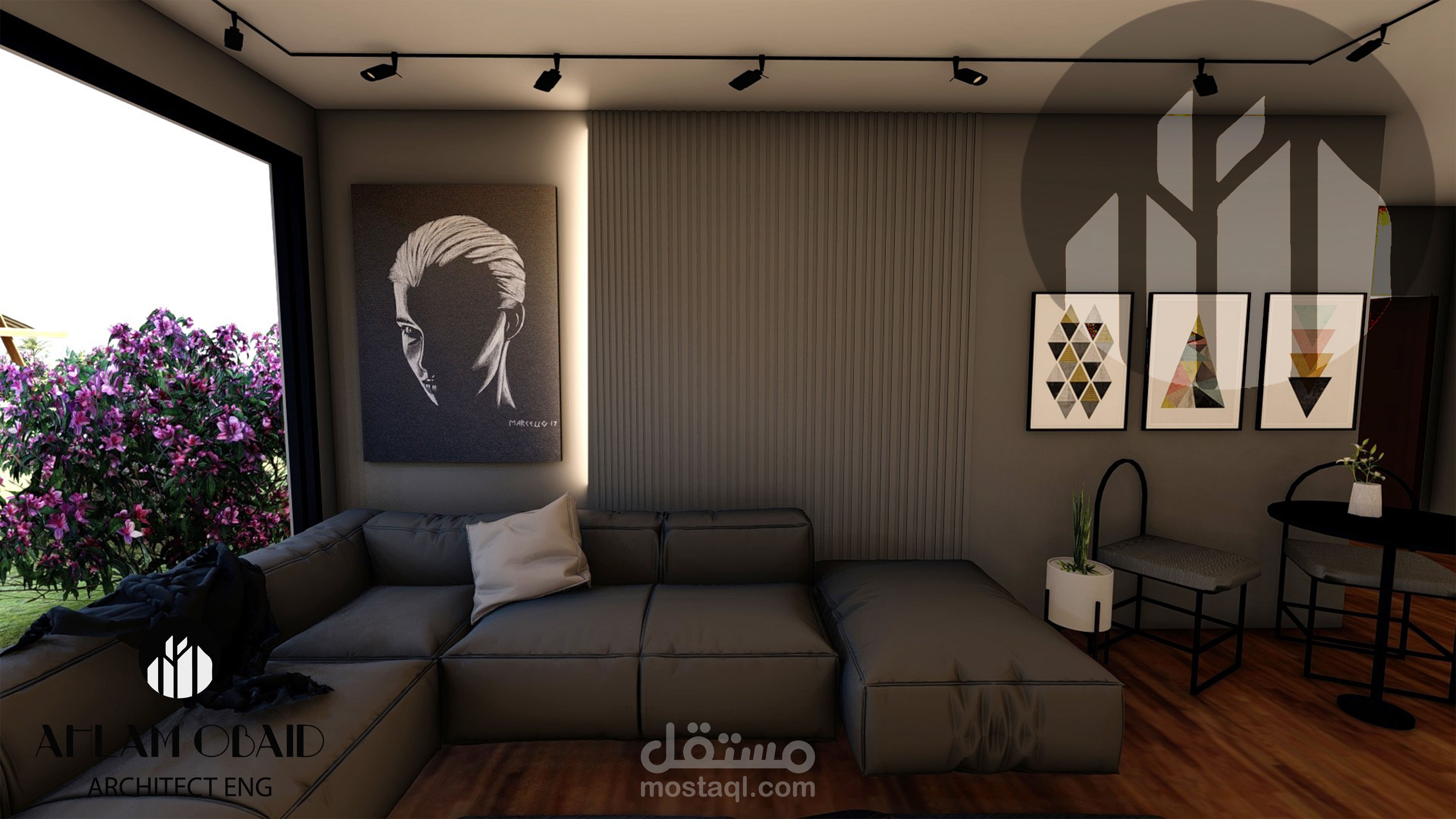 تصميم داخلي لفيلا سكنية بطابع (مودرن)