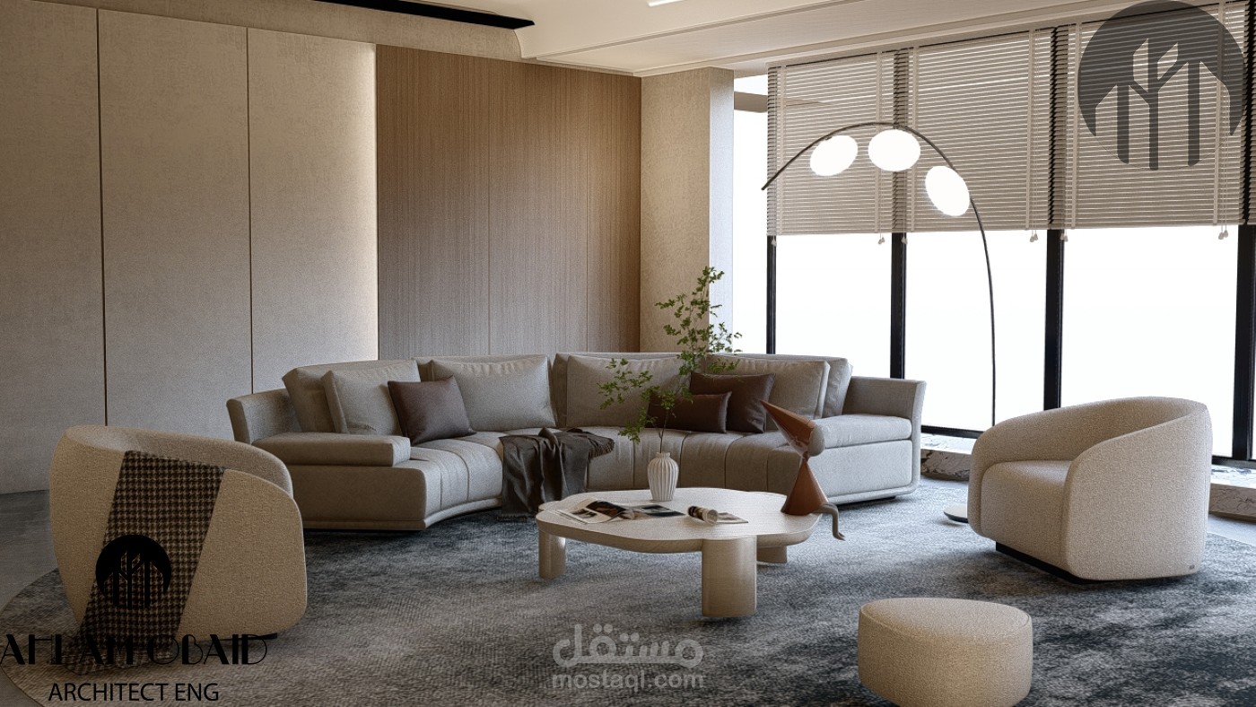 تصميم داخلي لغرفة معيشة