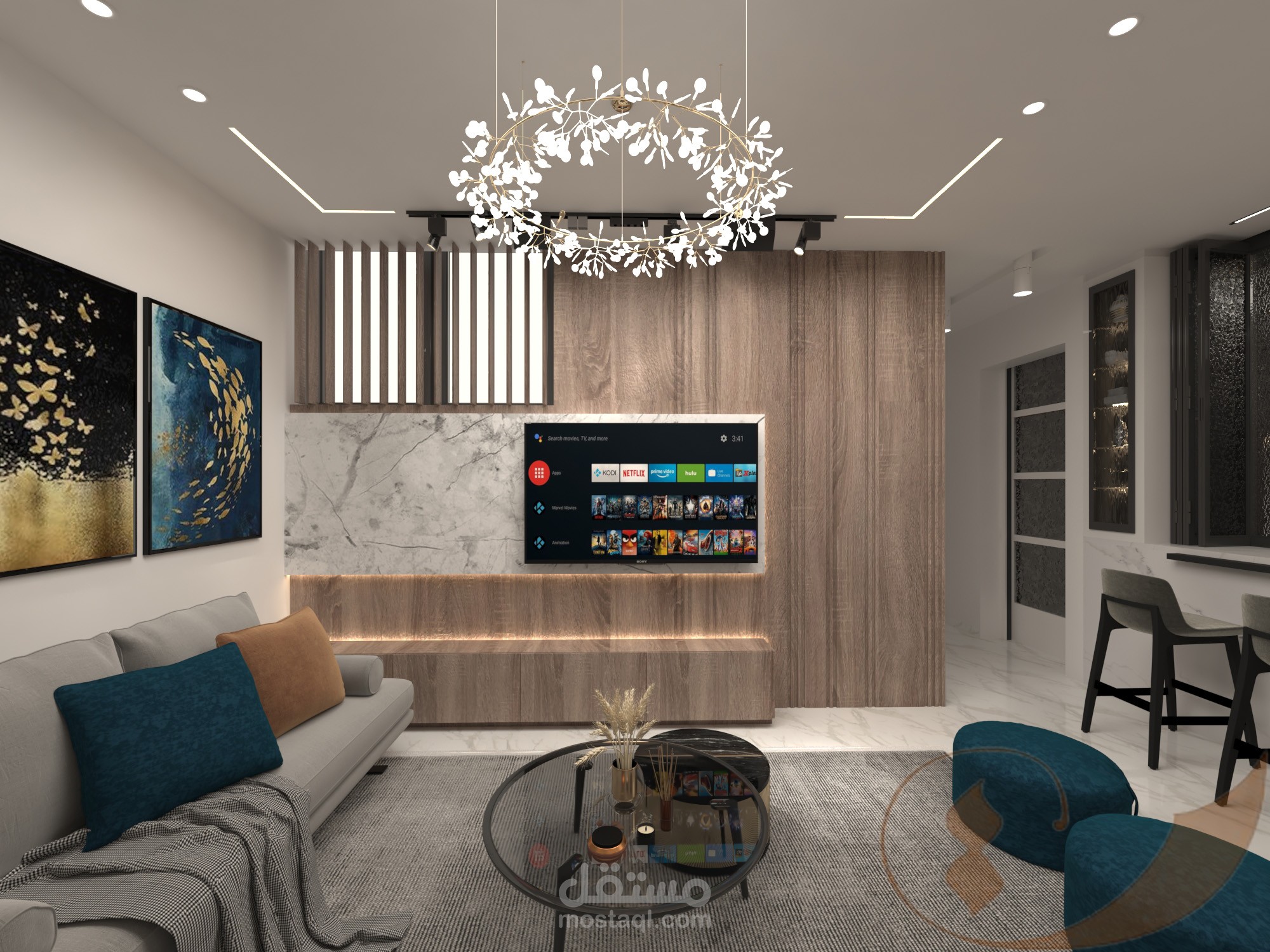 تصميم داخلي لشقة سكنية -فلسطين