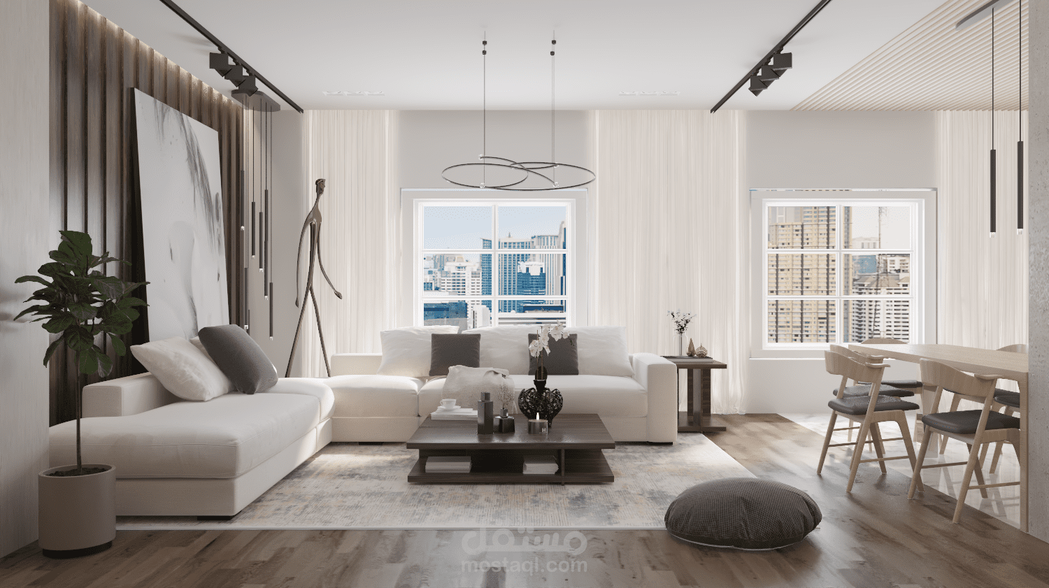 تصميم شقة حديثة – طابع بسيط ومريح