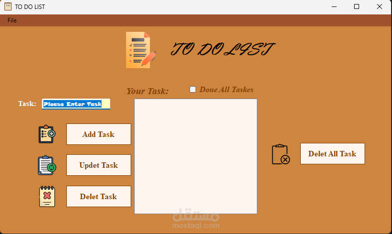 تطبيق To-Do List احترافي – C# Windows Forms مع حفظ المهام وإنجازها