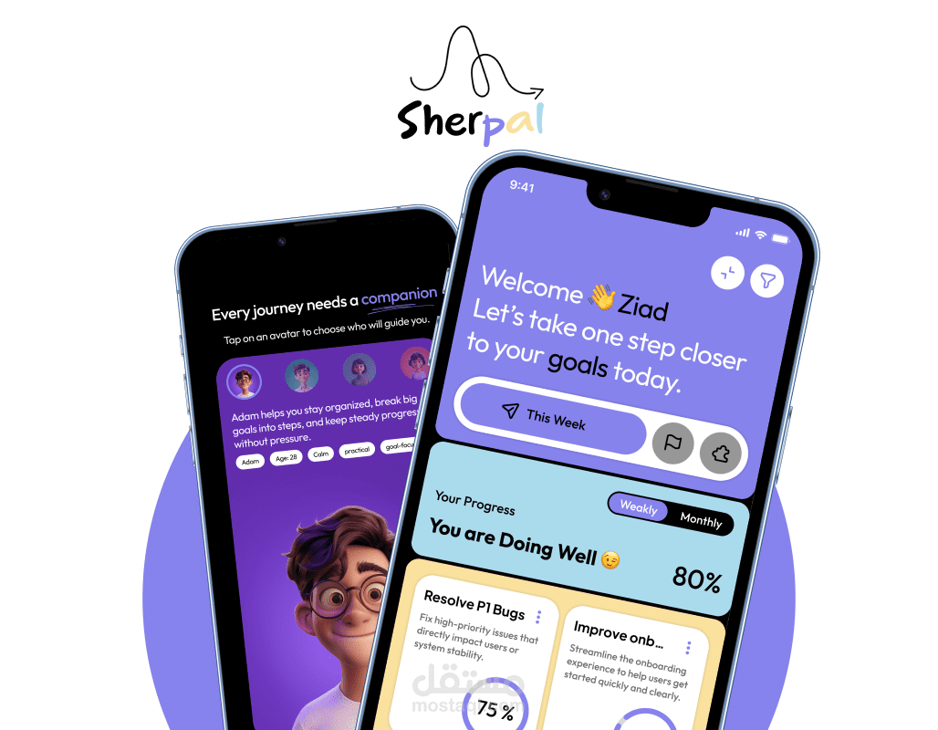 Sherpal | Goal Tracking App UI Design