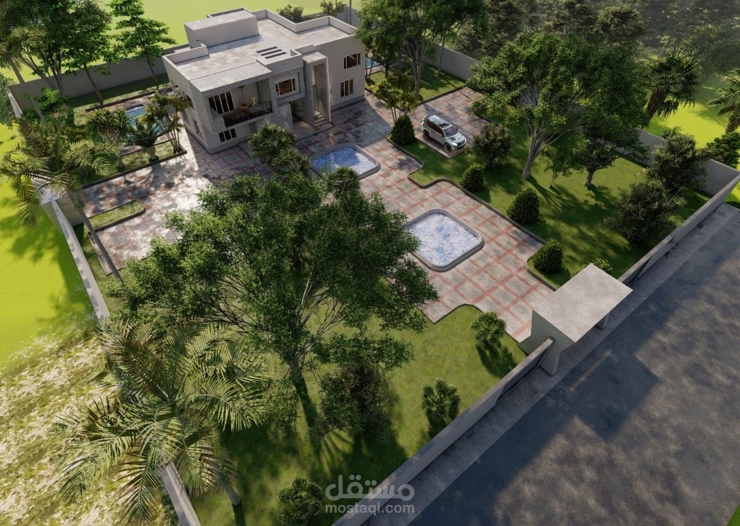تصميم منظور خارجي لفيلا سكنيه