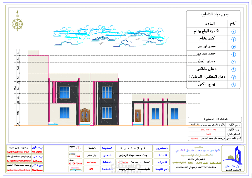مخططات كاملة لفيلا سكنية تم اصدار الرخصة لها
