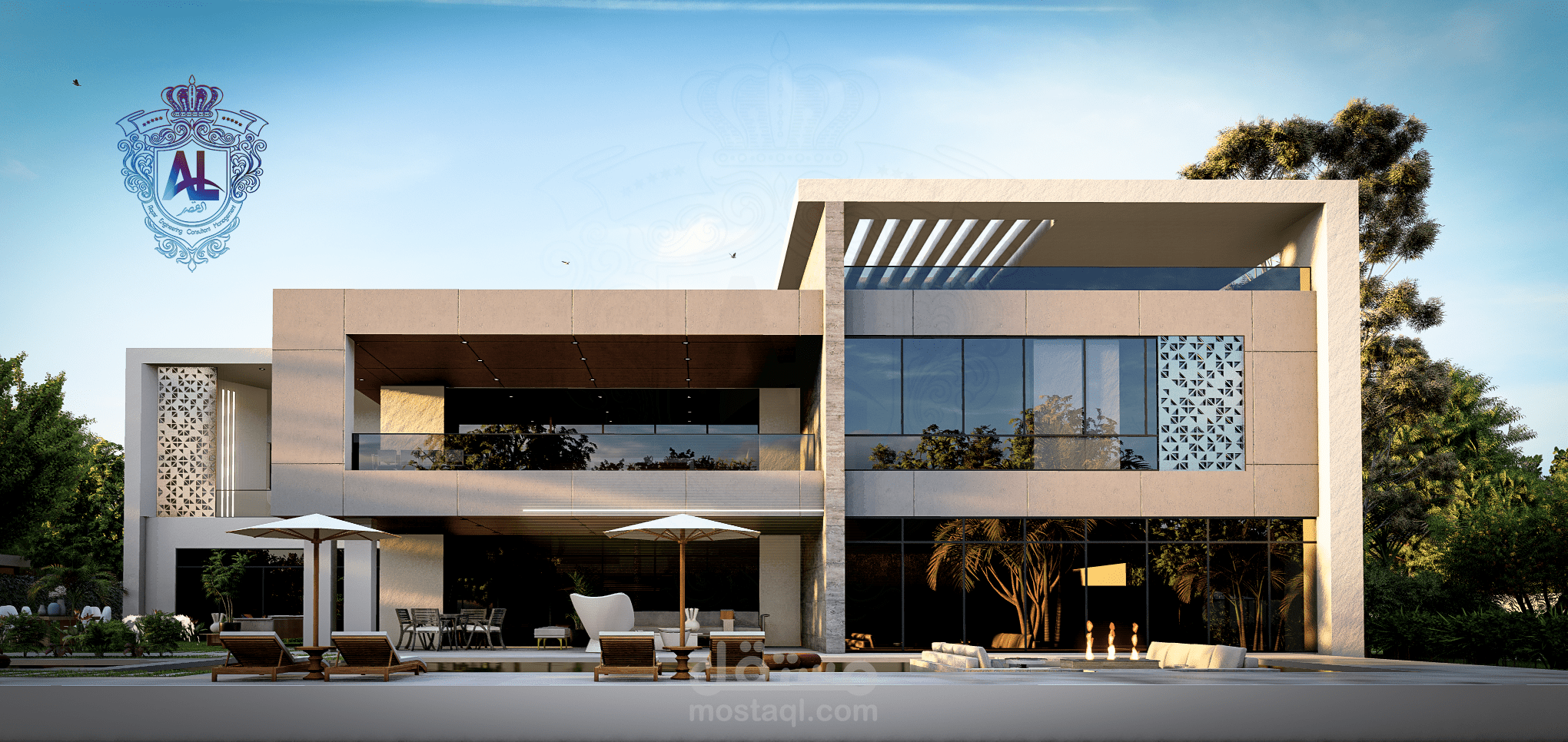 تصميم استراحة في بلدية بركاء في سلطنة عمان
