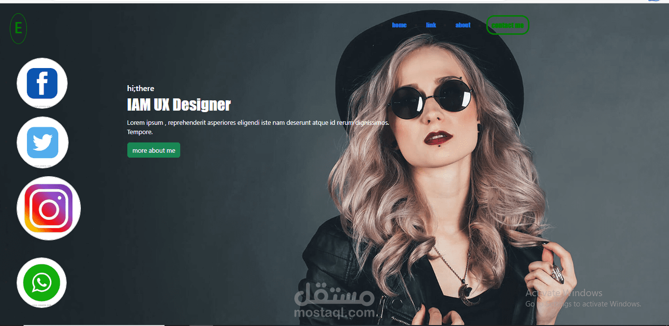 صفحة هبوط لعارضة  ازياء FASHTION