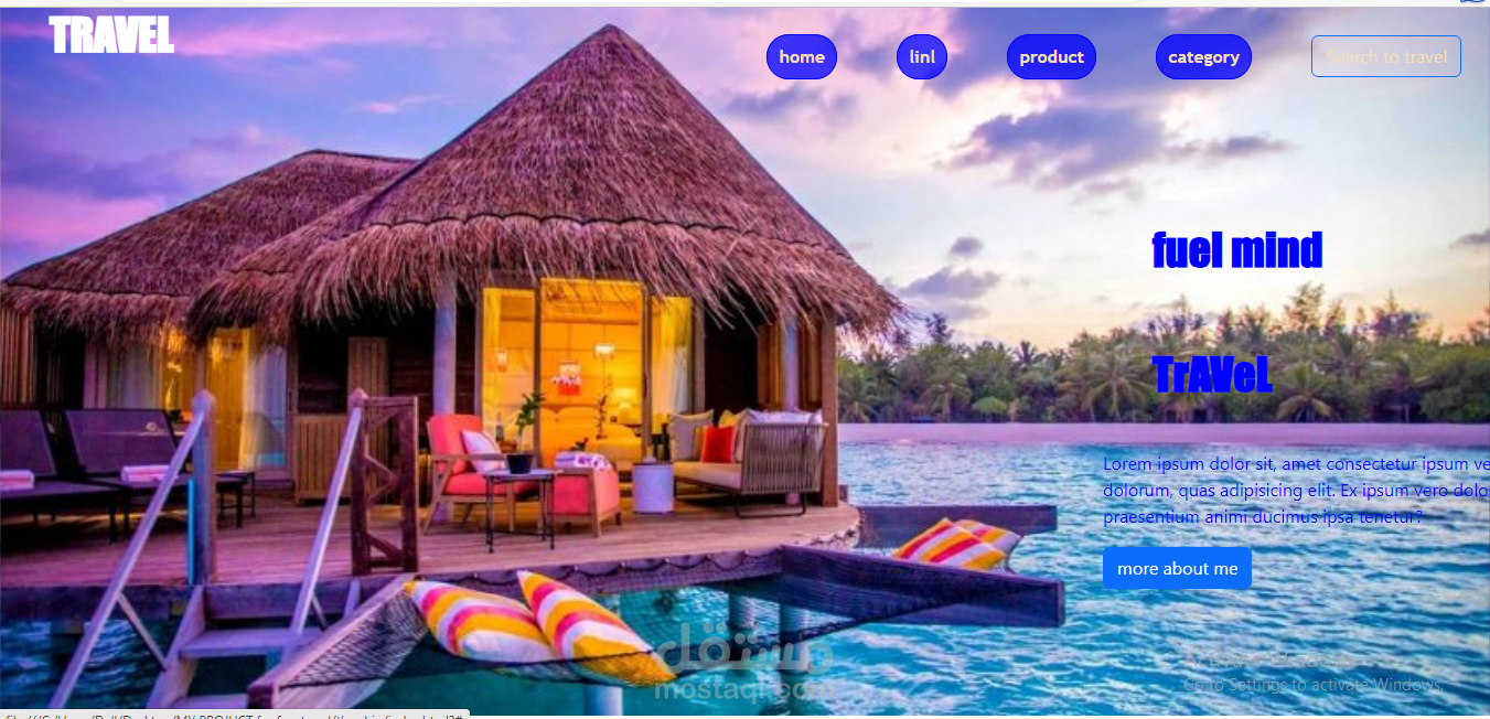 صفحة هبوط لشكركة سياحه