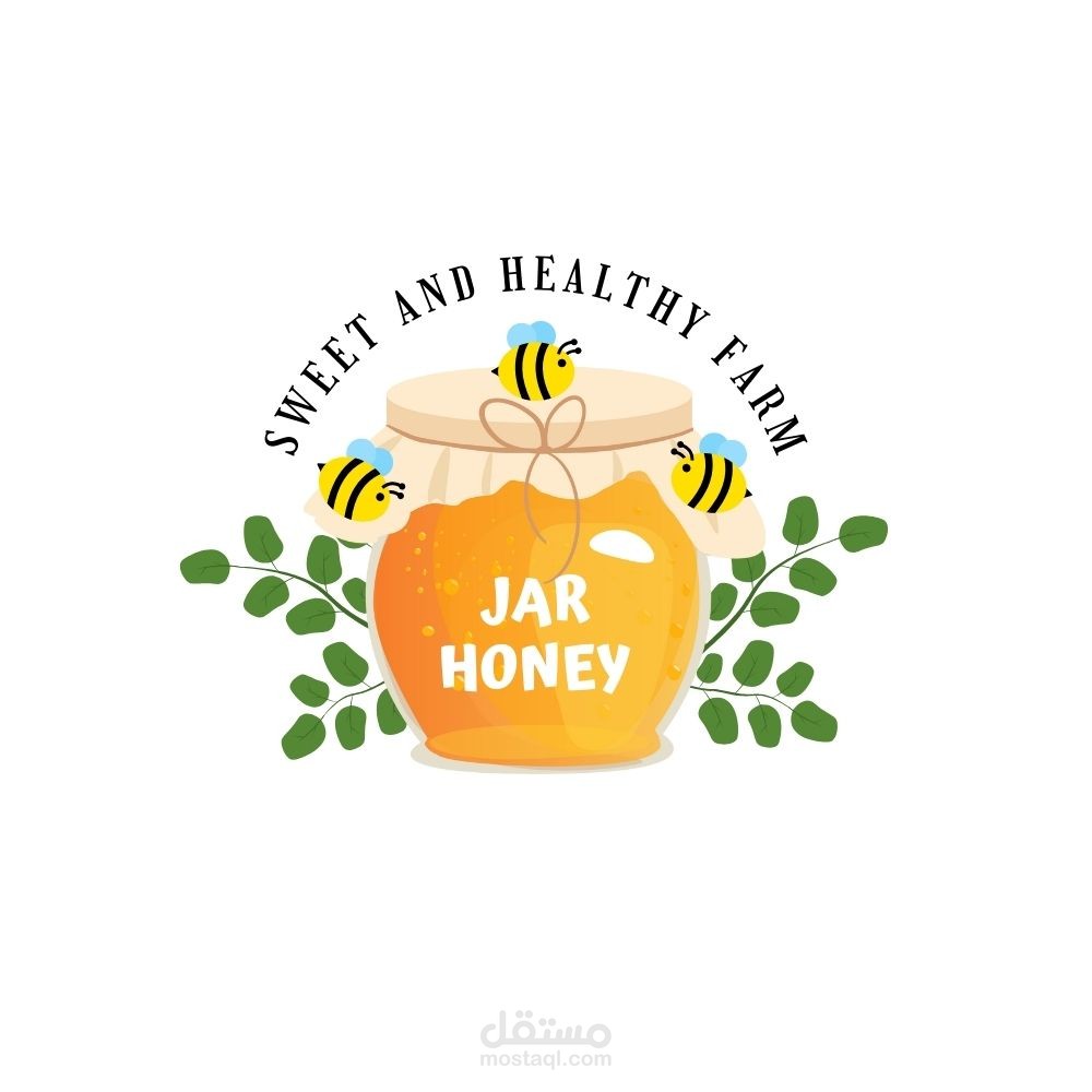 لوجو لبراند بيع منتجات النحل Jar Honey
