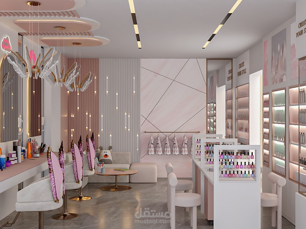 Girls Beauty Salon – Interior Visualization