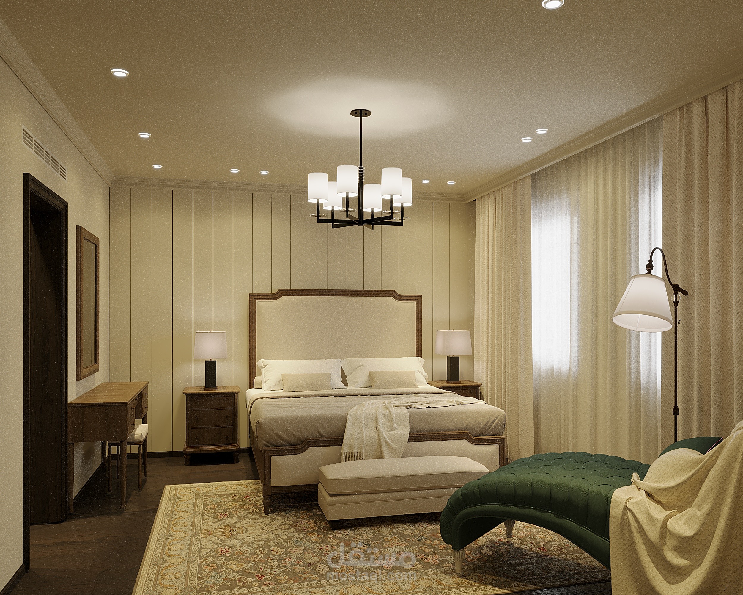 (Neo-Classical Style bedroom-bathroom)