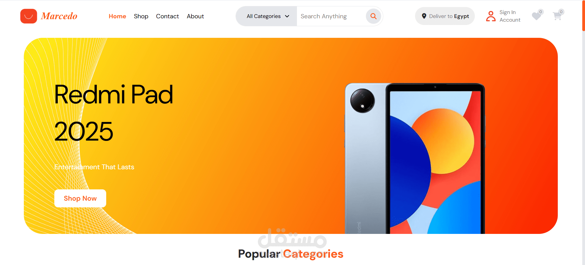 Marcedo e-commerce website