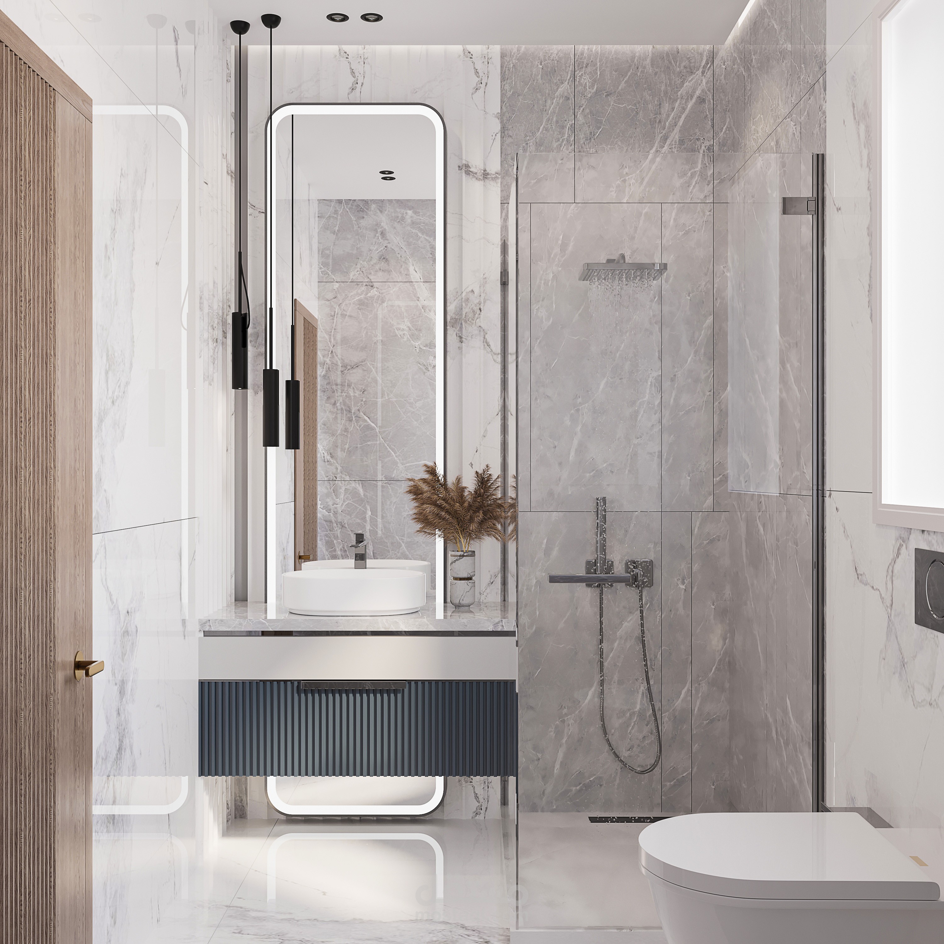 تصميم حمام لفيلا للعميل بالكويت