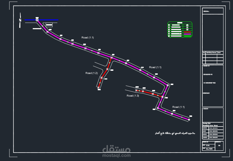 بروفايل الطرق وتصميم شبكات الصرف الصحي