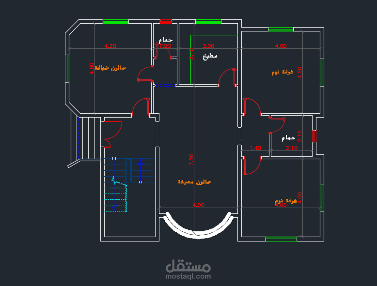 تحليل وتصميم منزل بلكود الامريكي  باستخدام برنامج الايتابس والاوتوكاد