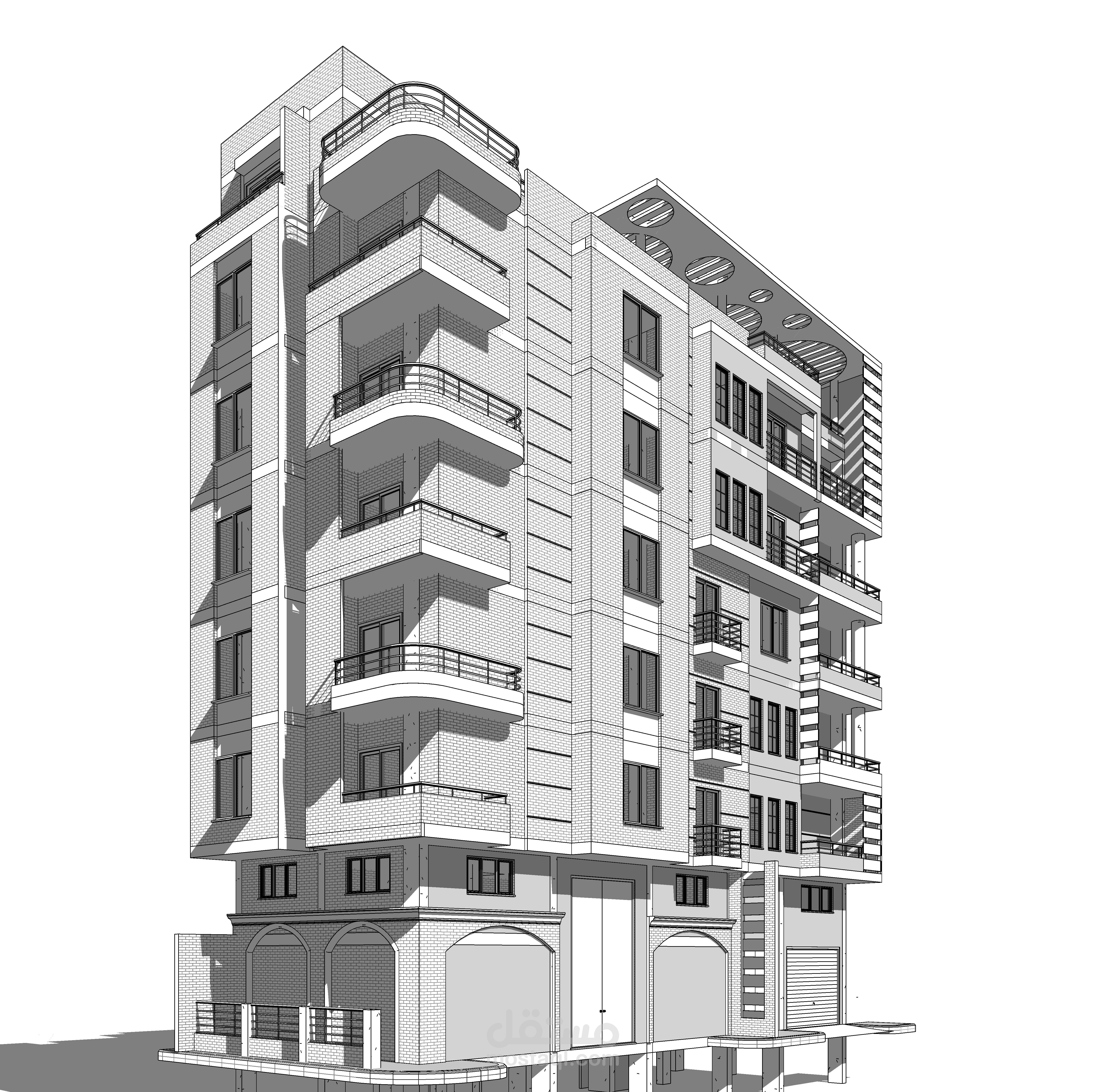 تصميم عمارة سكنية 1