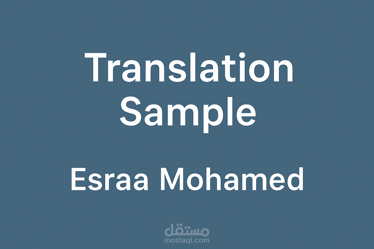“Translation Sample – English to Arabic”