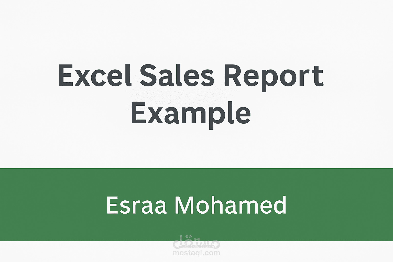Excel Sample – Sales Report Example