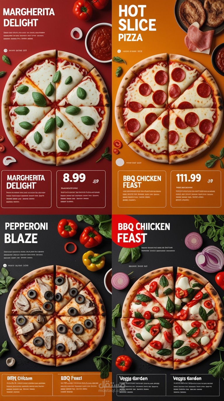 Designing a menu for a custom mobile app of a pizza restaurant