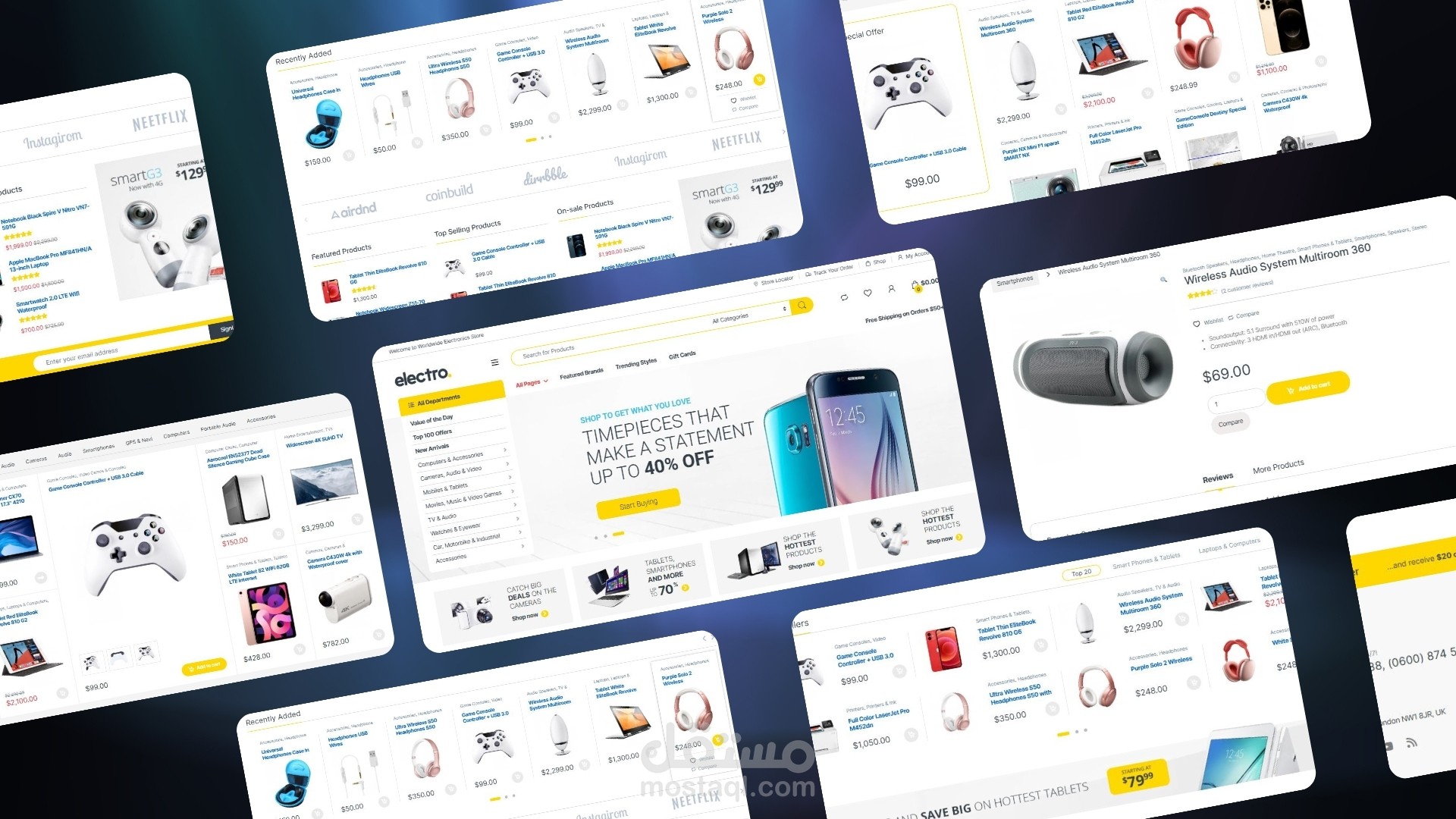 متجر إلكترونيات شامل ومتجاوب  - Electro