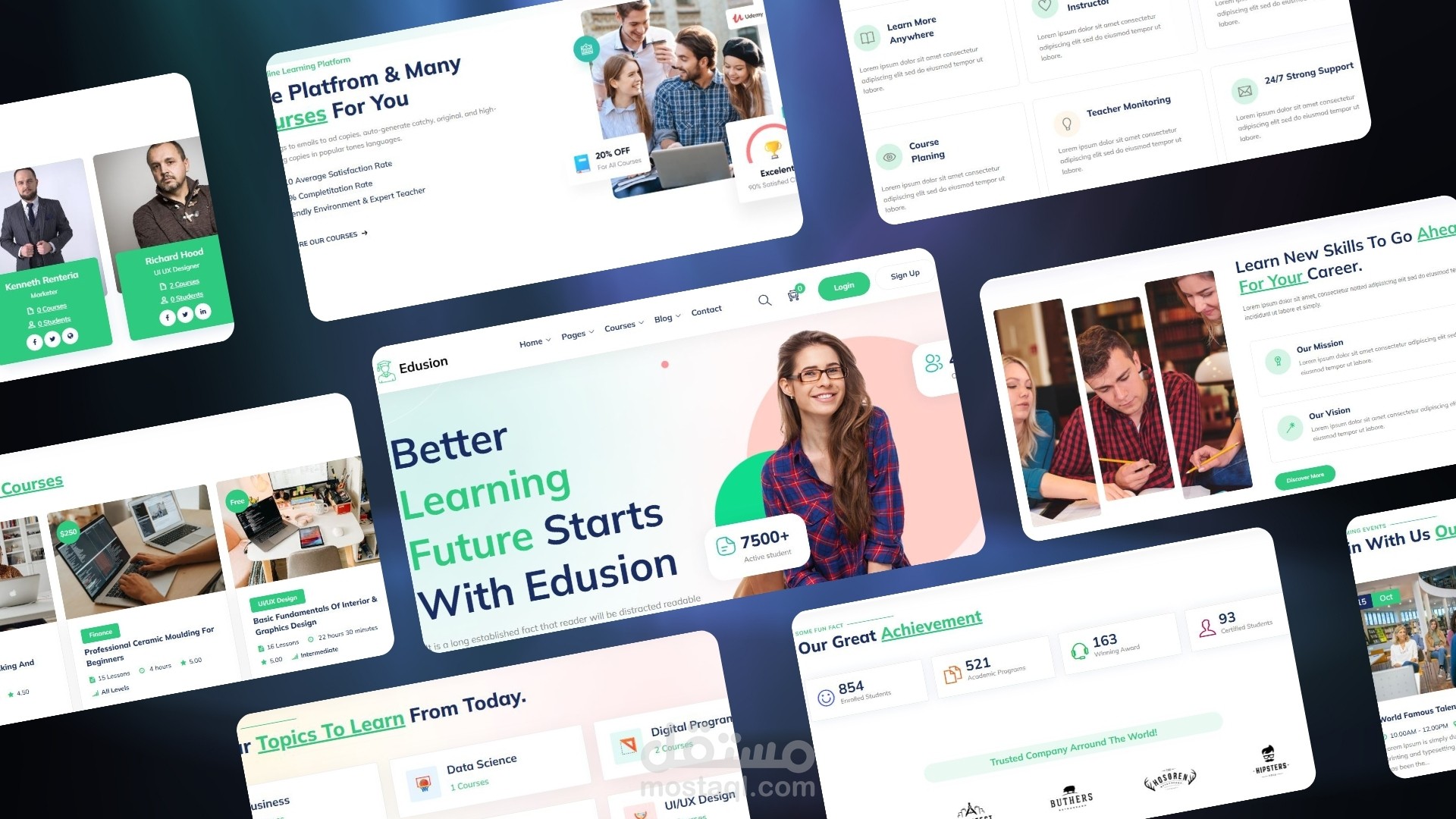 تصميم موقع منصه تعليميه لمختلف المجالات  سهلة الاستخدام  - Edusion