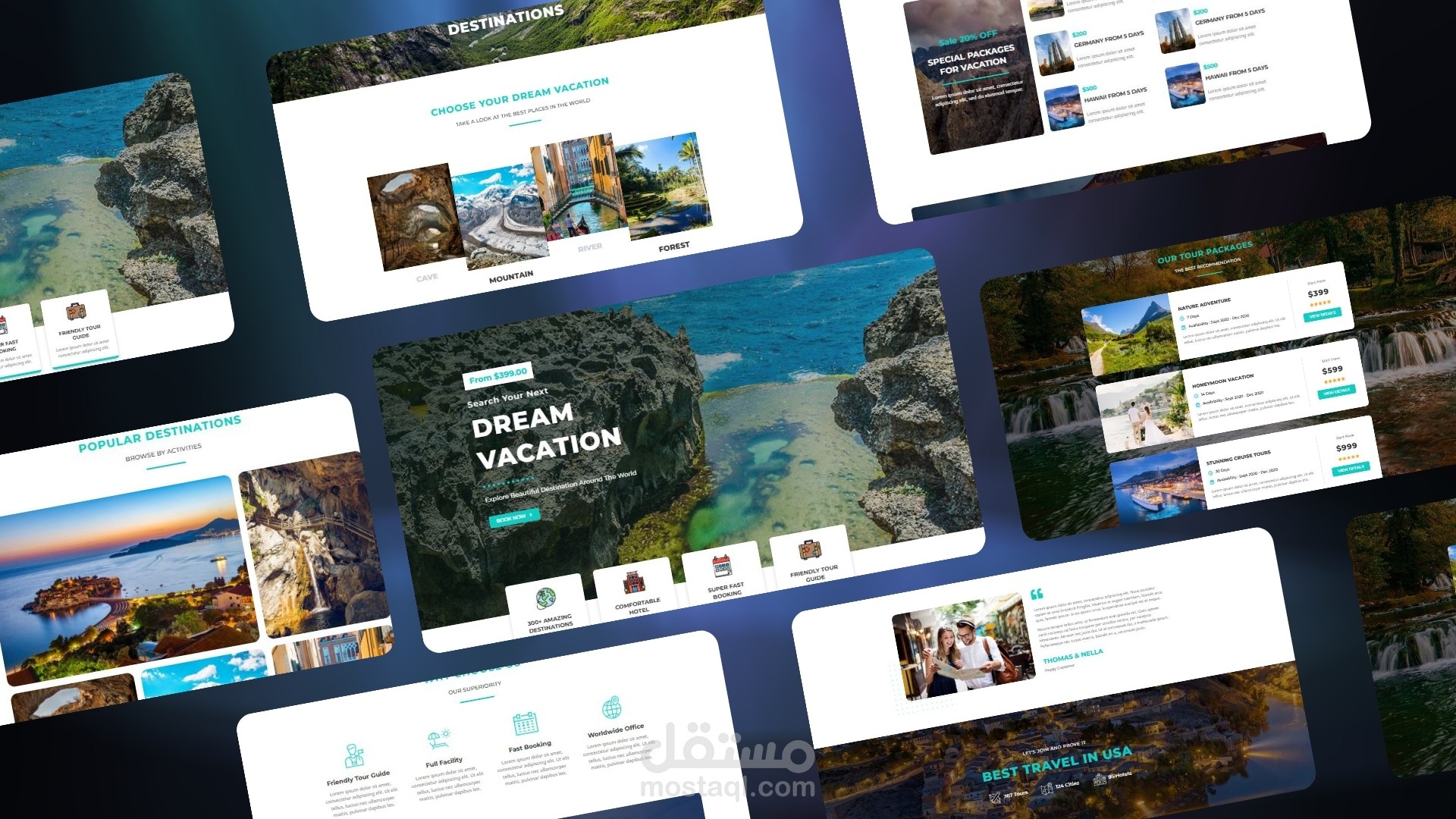 تصميم موقع Travosca للسياحة والسفر