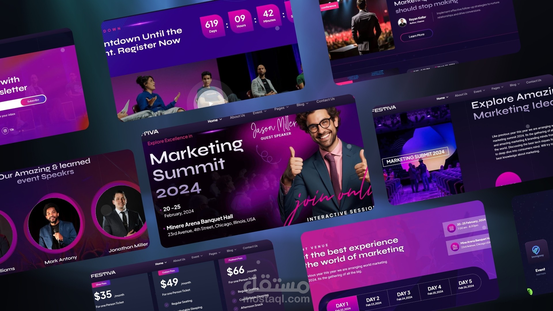 "تصميم موقع مؤتمر Marketing Summit 2024