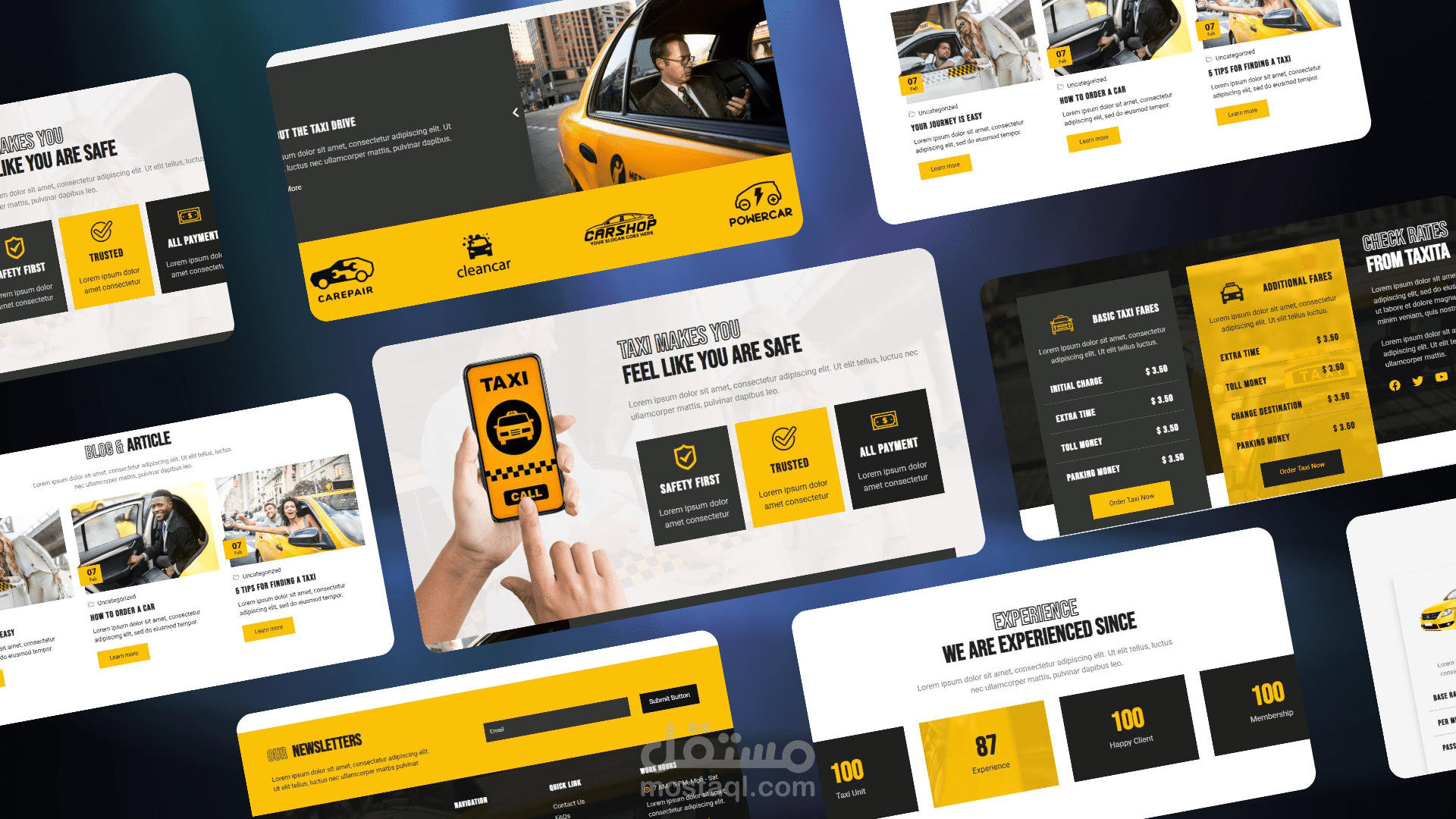 تصميم موقع Kitaxi - لخدمات الليموزين الفاخر