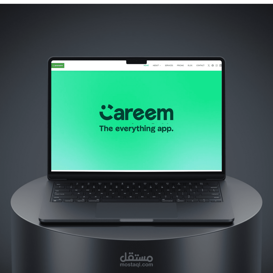 نموذج متجاوب لإعادة تصميم موقع Careem للنقل والخدمات