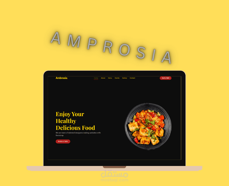 تخصيص وتعديل قالب موقع مطعم “Ambrosia Restaurant”