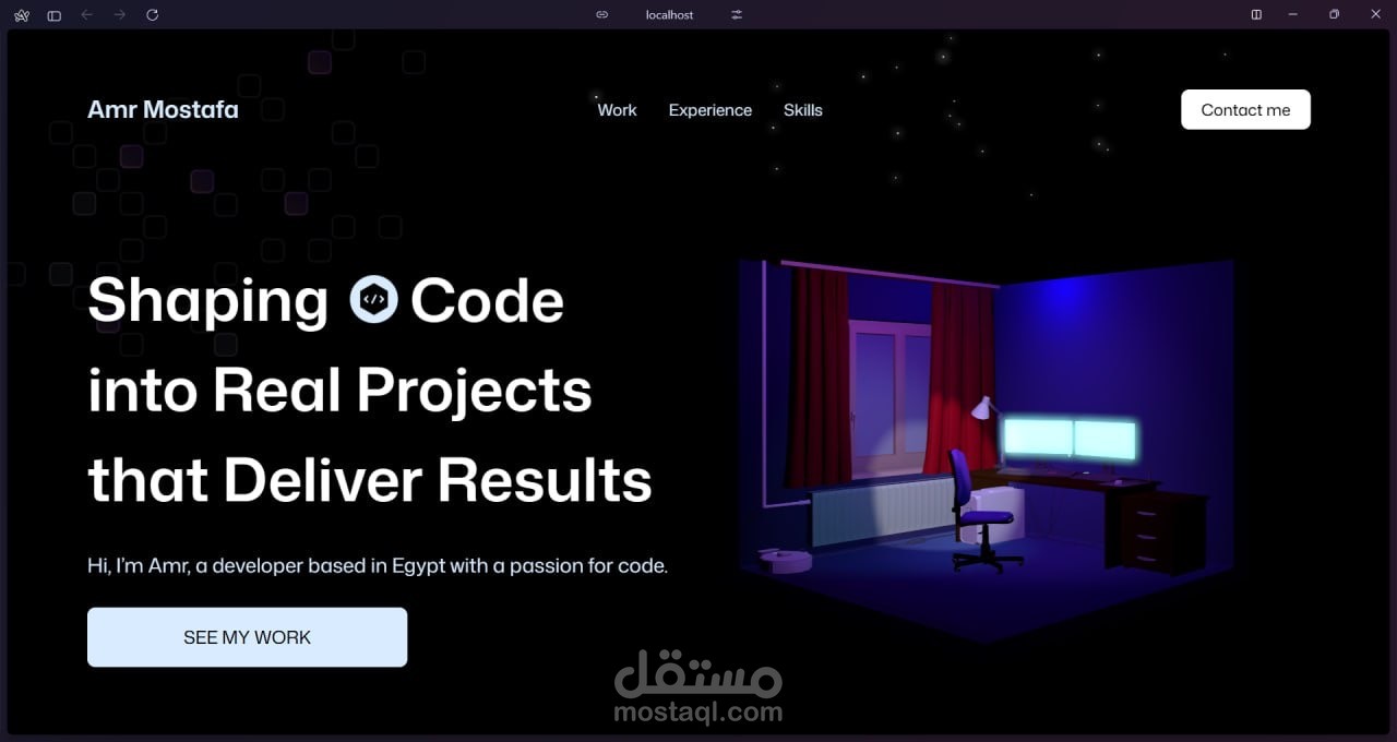 صفحة هبوط React Portfolio Landing Page