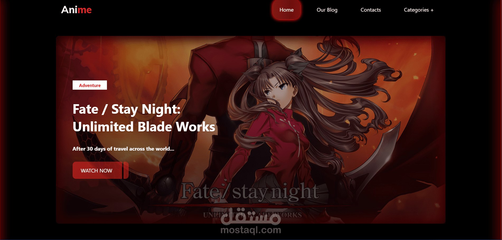 موقع انمي باستخدام html , css