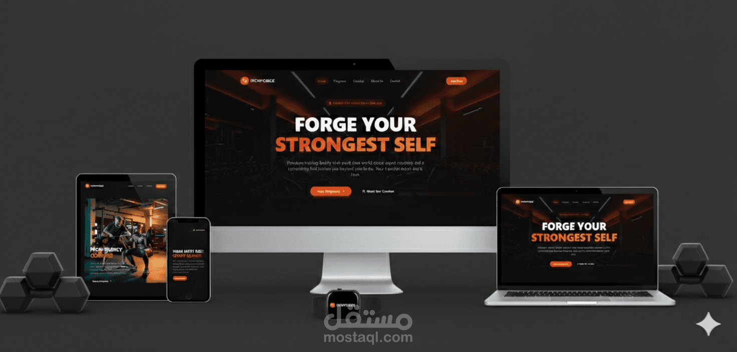 تصميم وانشاء موقع الكترونى خاص بالصالات الرياضيه