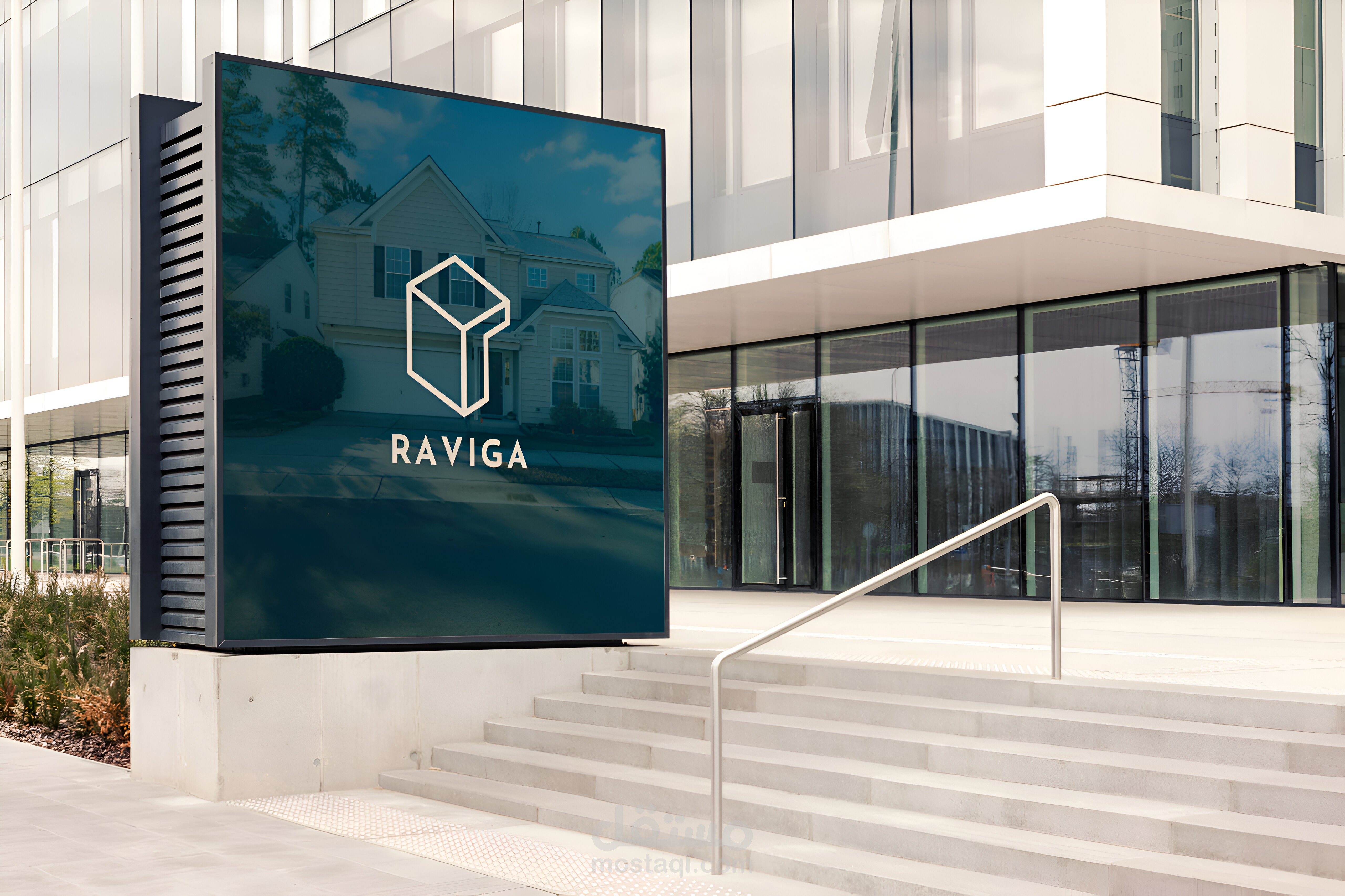 تصميم شعار شركة عقارات + تصميم بزنس كارد