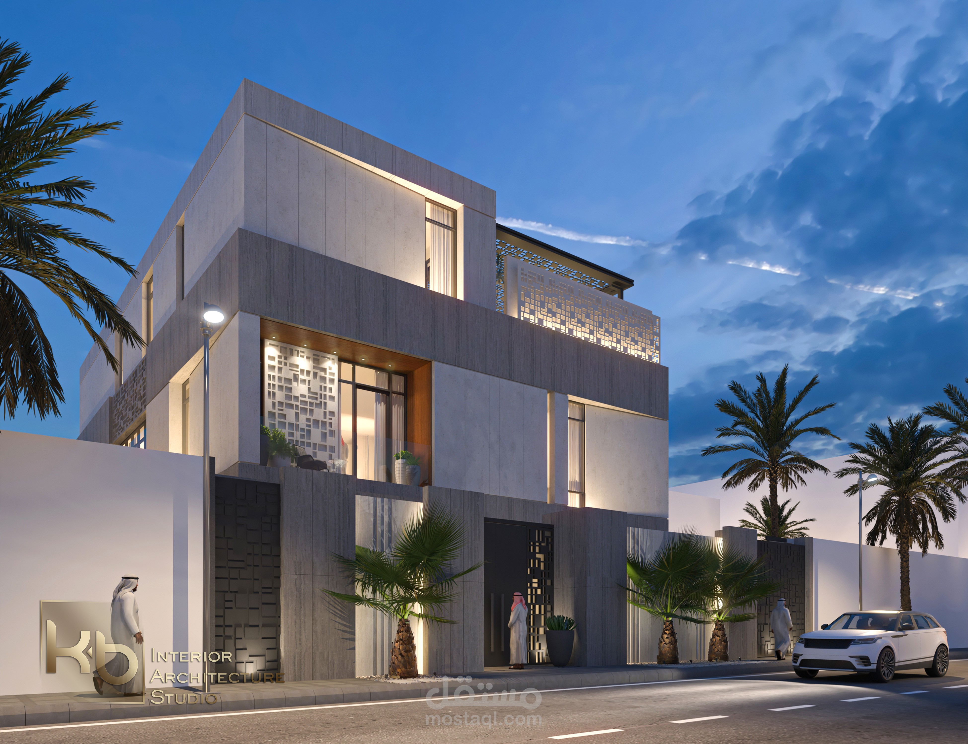 تصميم واجهات ولاندسكيب فيلا بطراز مودرن