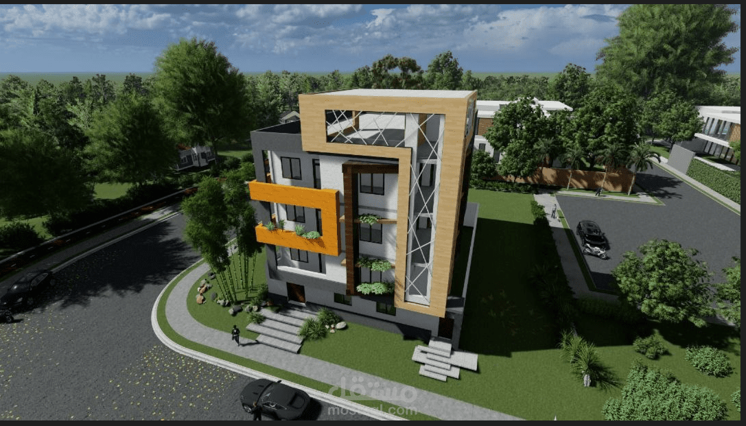 تصميم هندسي متميز لفيلا فاخرة بتفاصيل دقيقة واحترافية