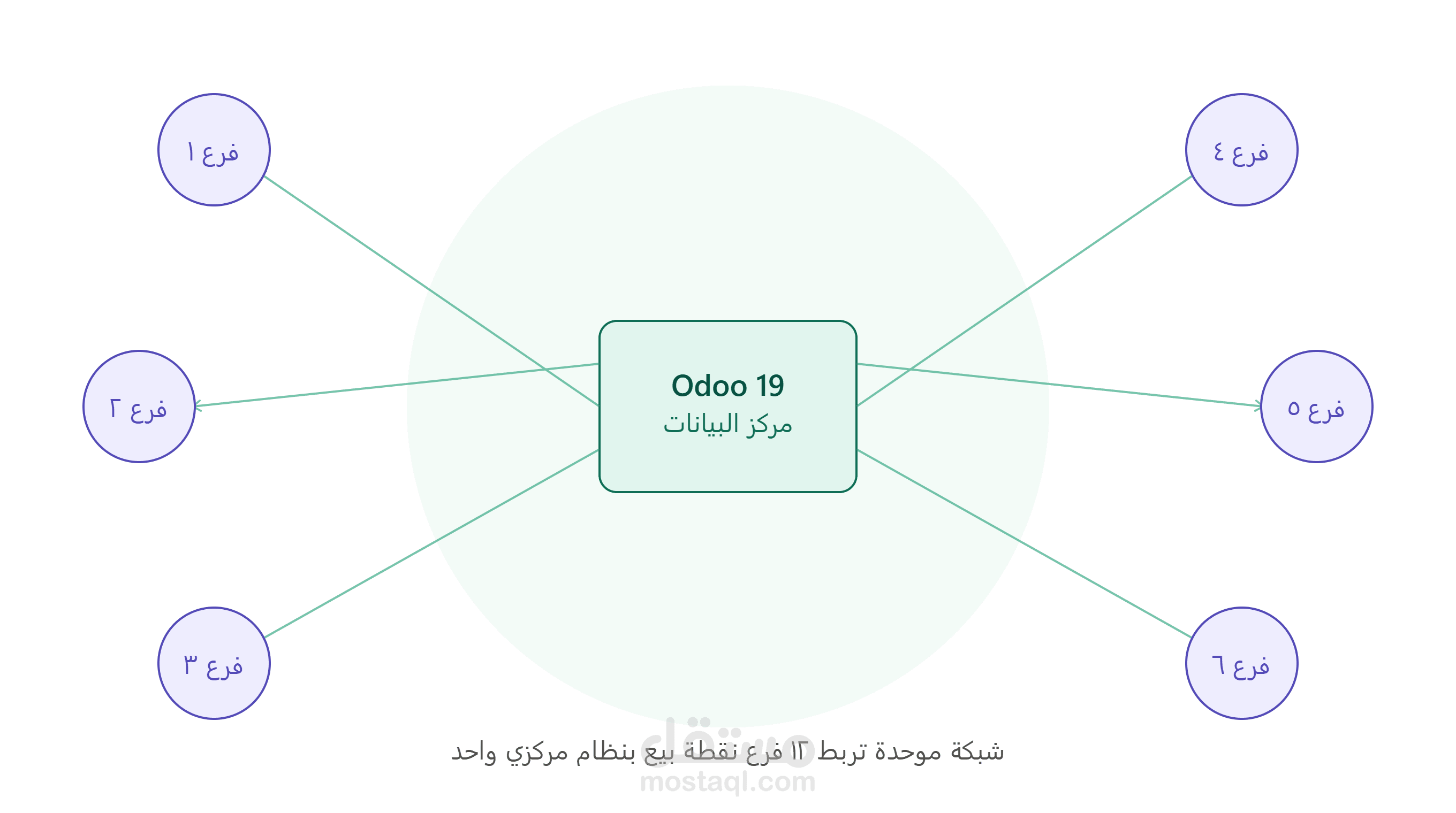 نظام Odoo متكامل لشركة تجزئة وتصنيع متعددة الفروع (12 فرع)