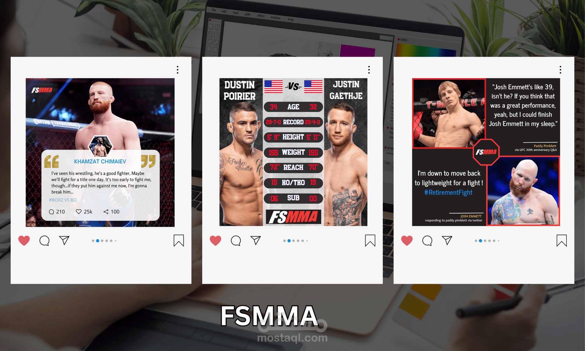 تصميم بوسترات   لصفحة MMA باللغه الانجليزيه