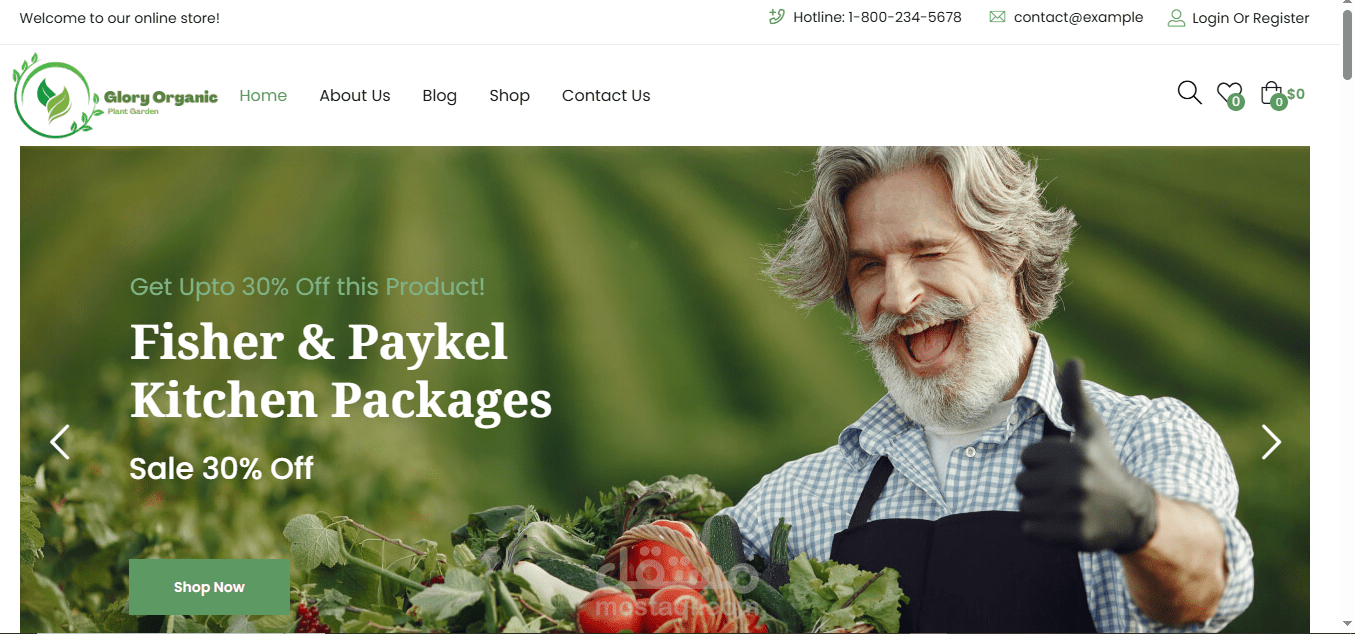 متجر إلكتروني لبيع الخضروات