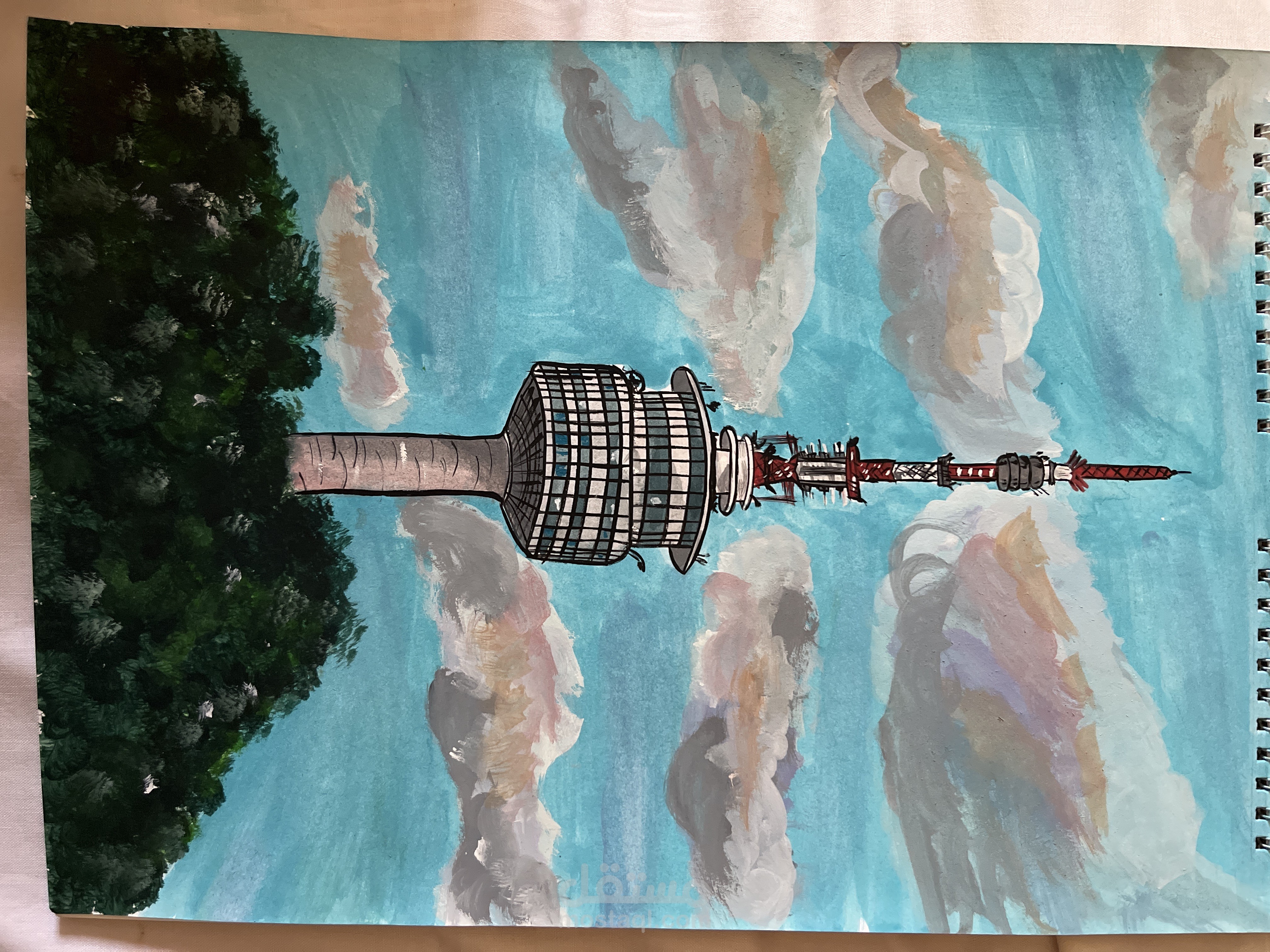 남산 رسم لبرج نامسان الكوري