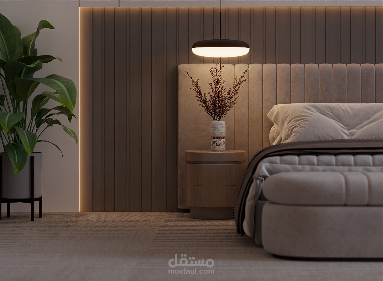 تصميم غرفة نوم رئيسية في السعودية