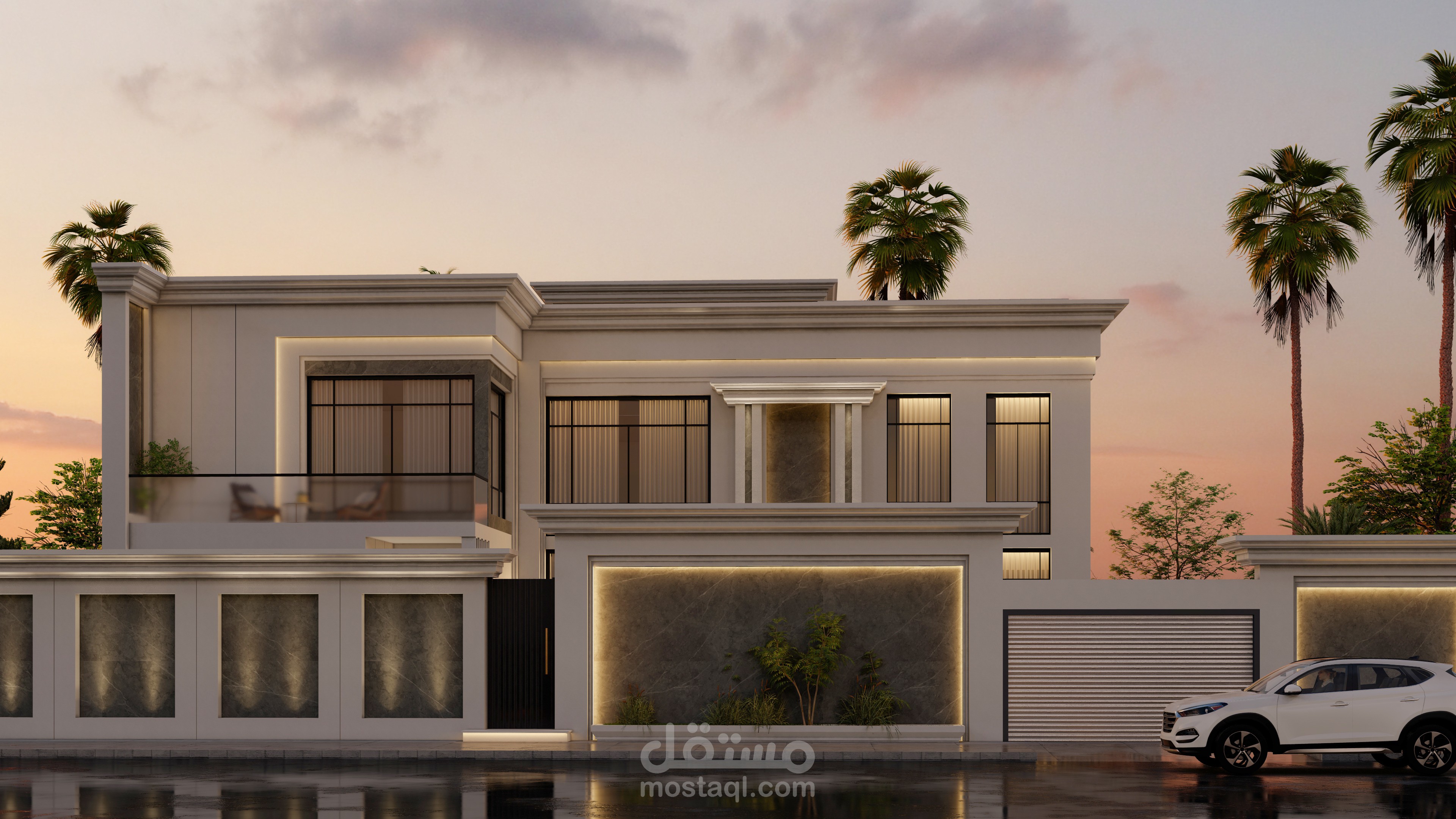 تصميم واجهة فيلا نيوكلاسيك