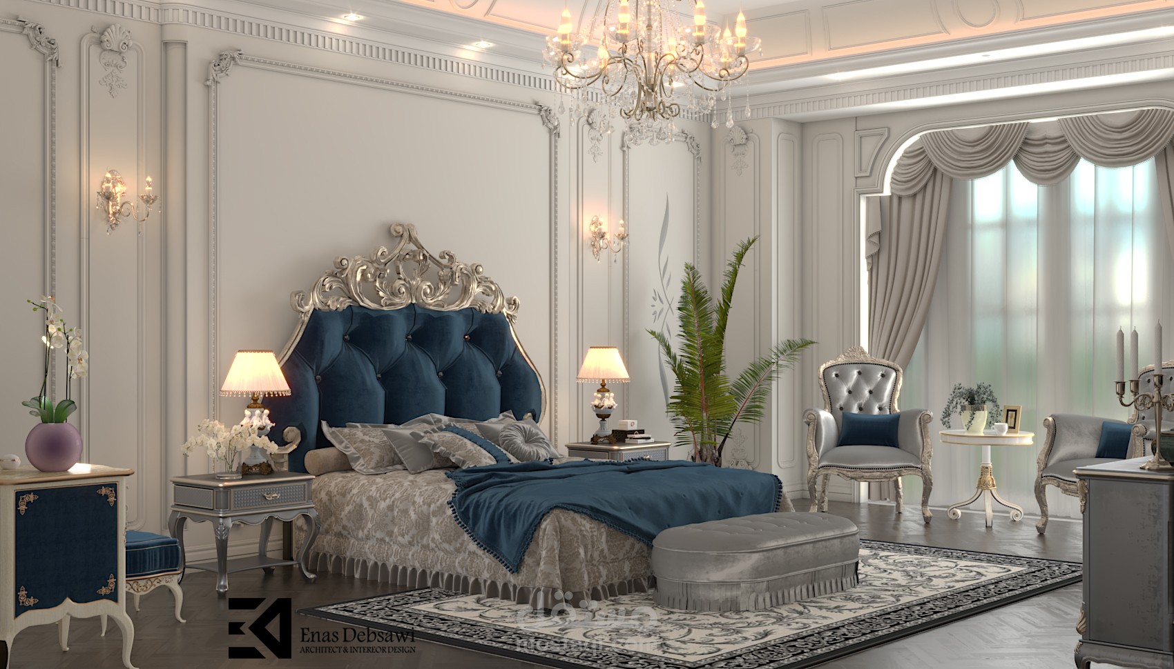 تصاميم ديكور داخلي3D كلاسيك مميزه وعصرية